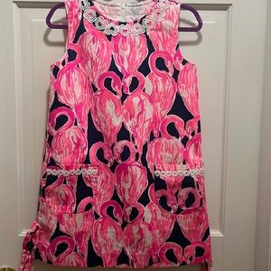 (new) Girls Little Lilly Pulitzer Classic Flamingo Shift Dress
